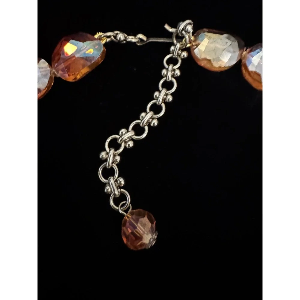 Heidi Daus Statement Necklace Fabulous Fall Amber Pink Yellow Bronzetone 16-19